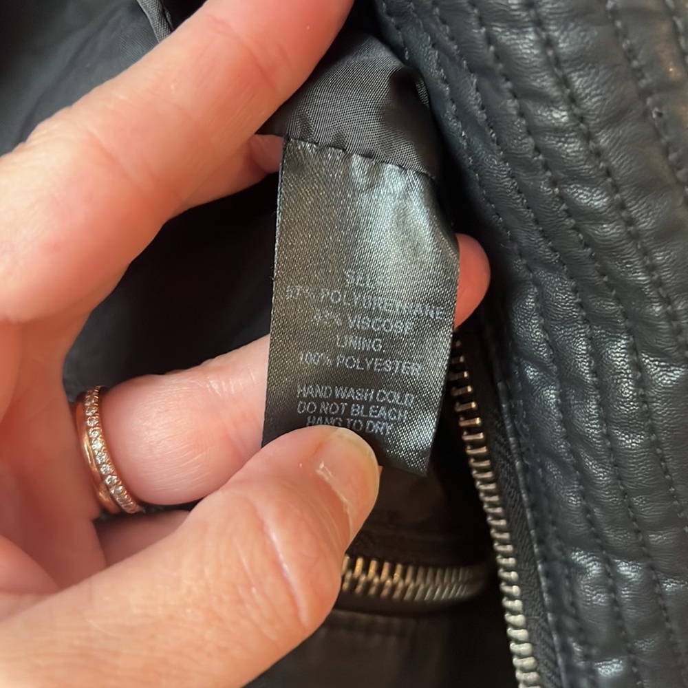 Lulu’s Up on a Tuesday Black Vegan Leather Jacket.  Size Large. - Picture 9 of 14